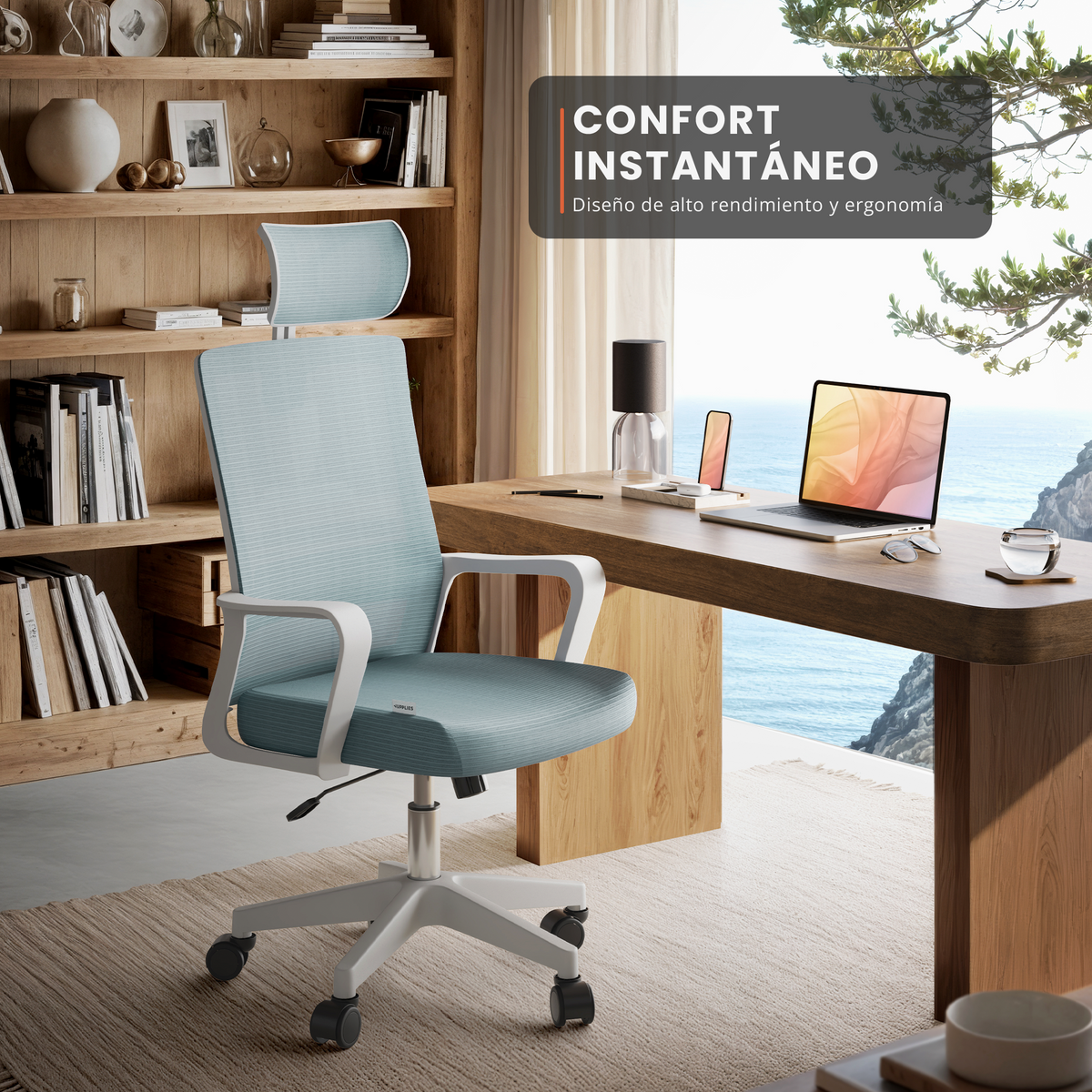 Silla escritorio ergonómica con reposacabezas