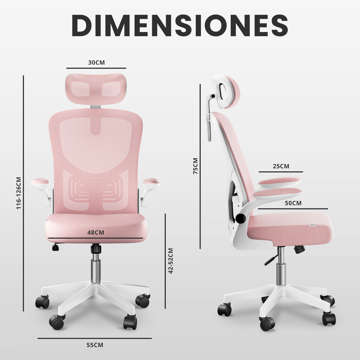Silla escritorio ergonómica con reposacabezas y reposabrazos elevables