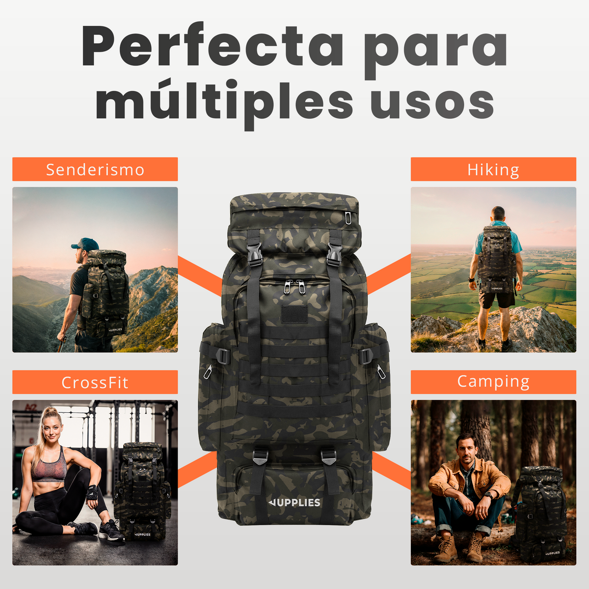 Mochila táctica profesional 80 L - Jupplies