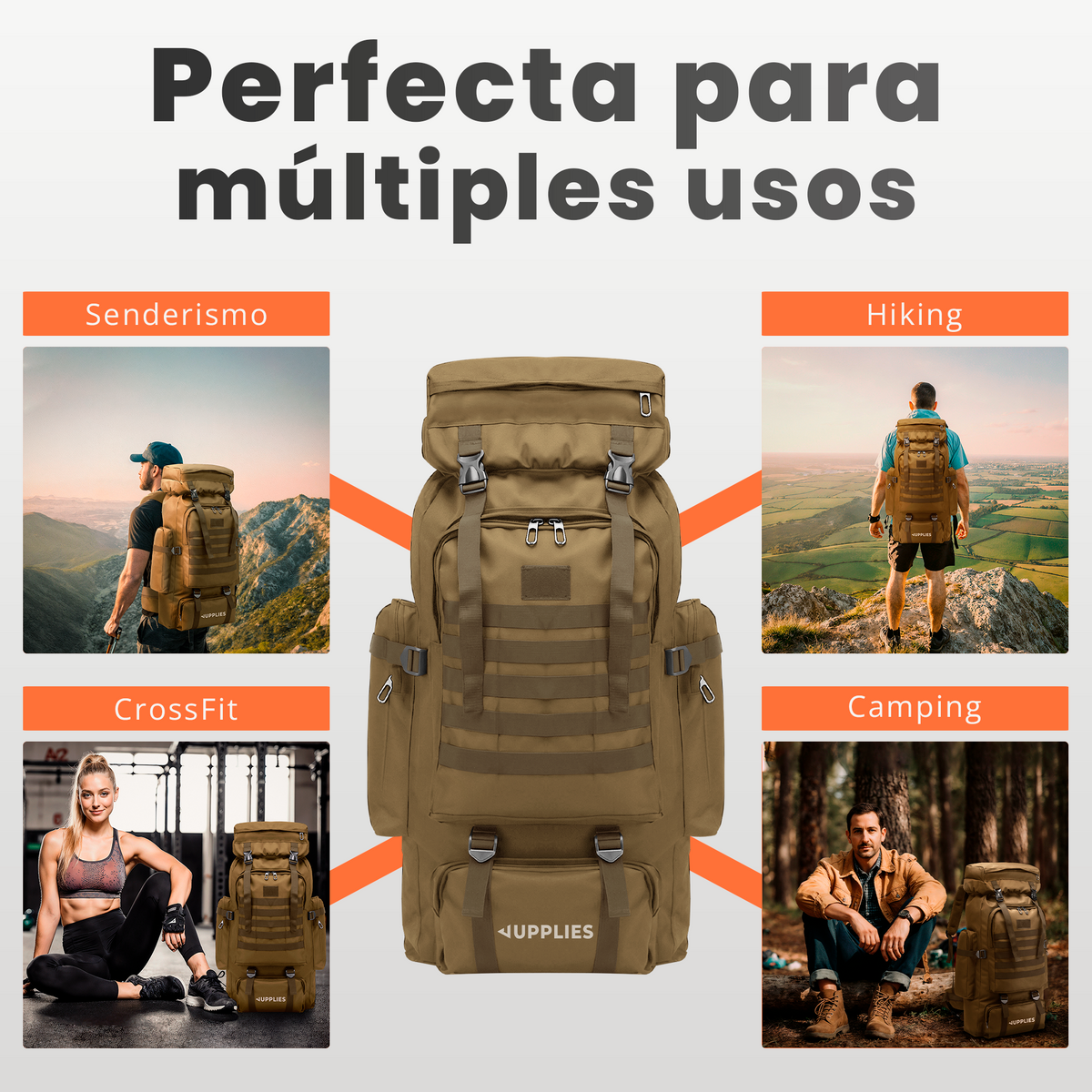 Mochila táctica profesional 80 L - Jupplies