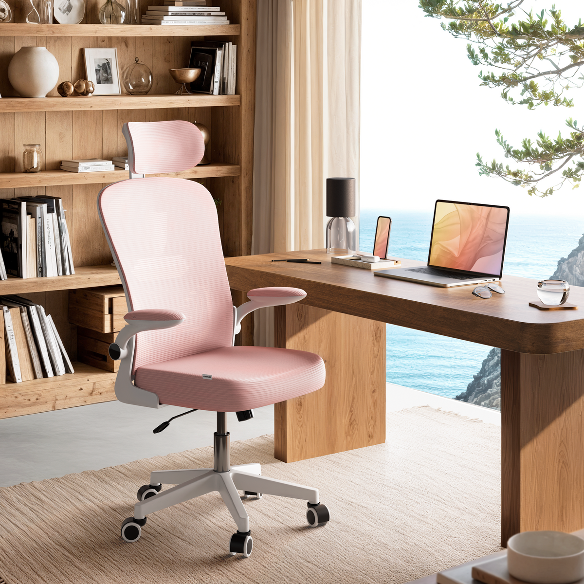 Silla escritorio ergonómica con reposacabezas y reposabrazos elevables