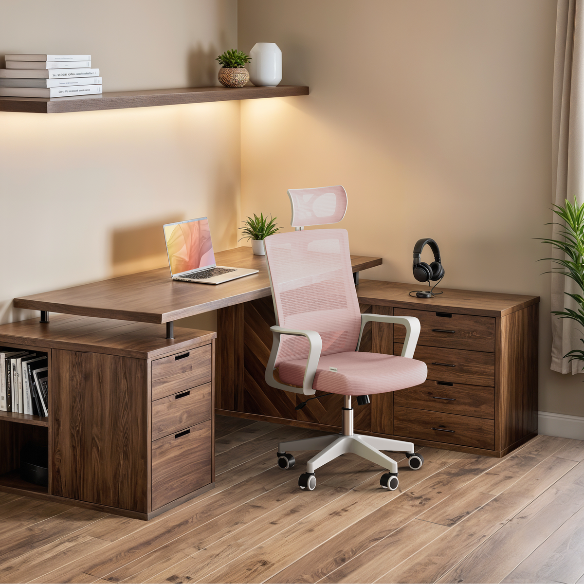 Silla escritorio ergonómica con reposacabezas
