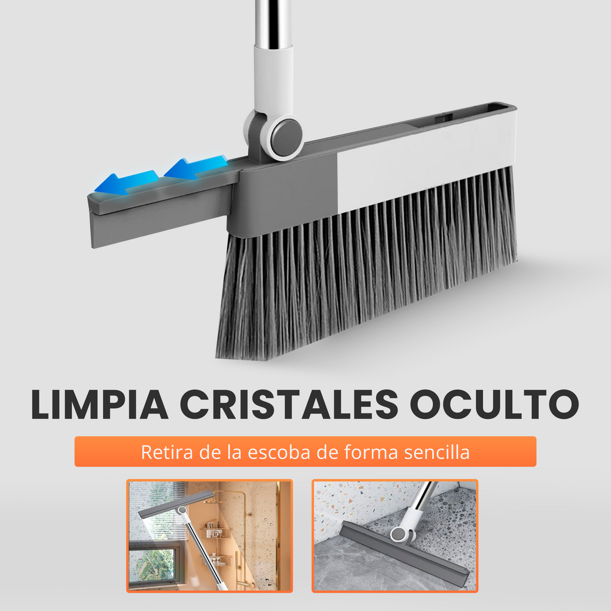 Escoba 3 en 1 - recogedor + función oculta