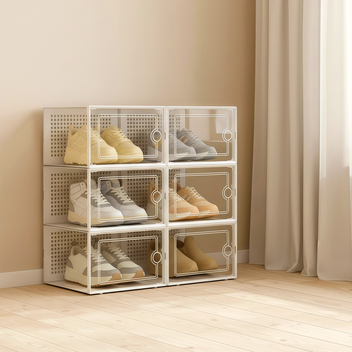 Cajas de zapatos apilables