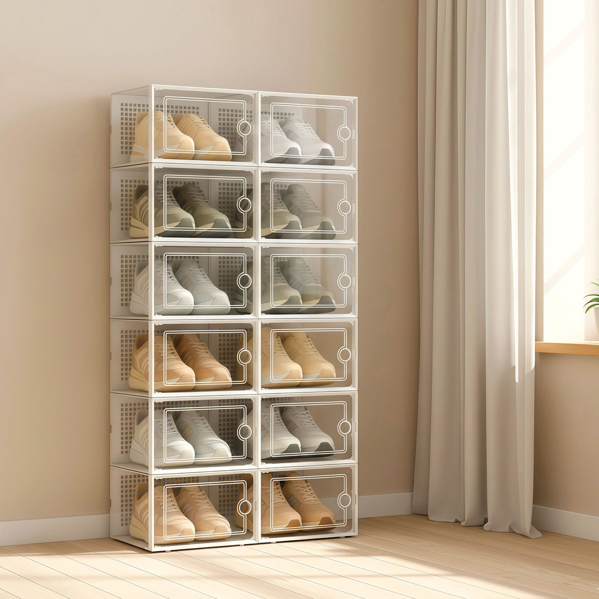 Cajas de zapatos apilables