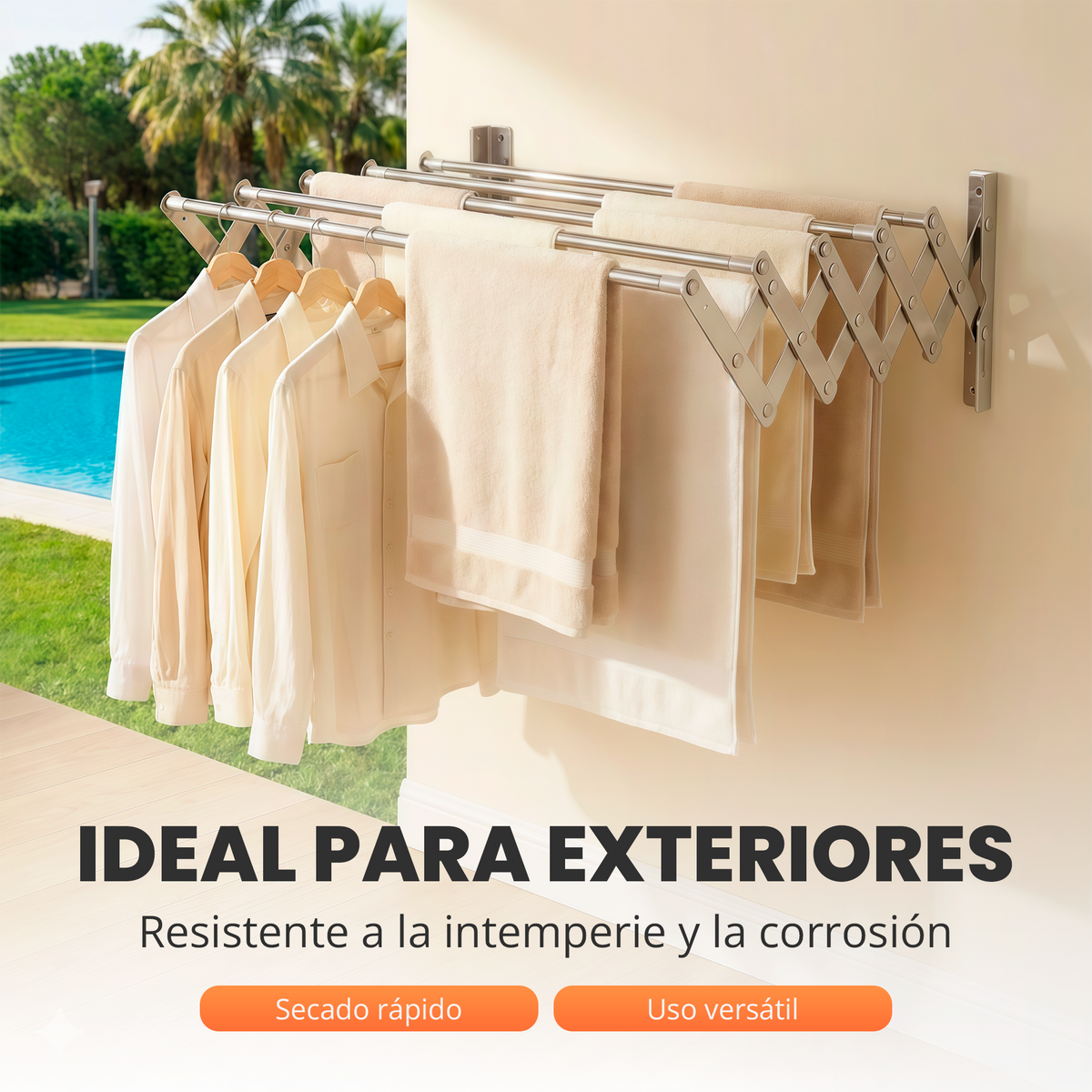 Tendedero extensible + set de pinzas