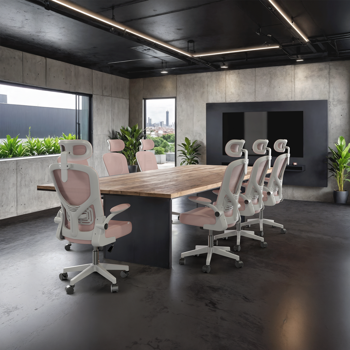 Silla escritorio ergonómica con reposacabezas y reposabrazos elevables