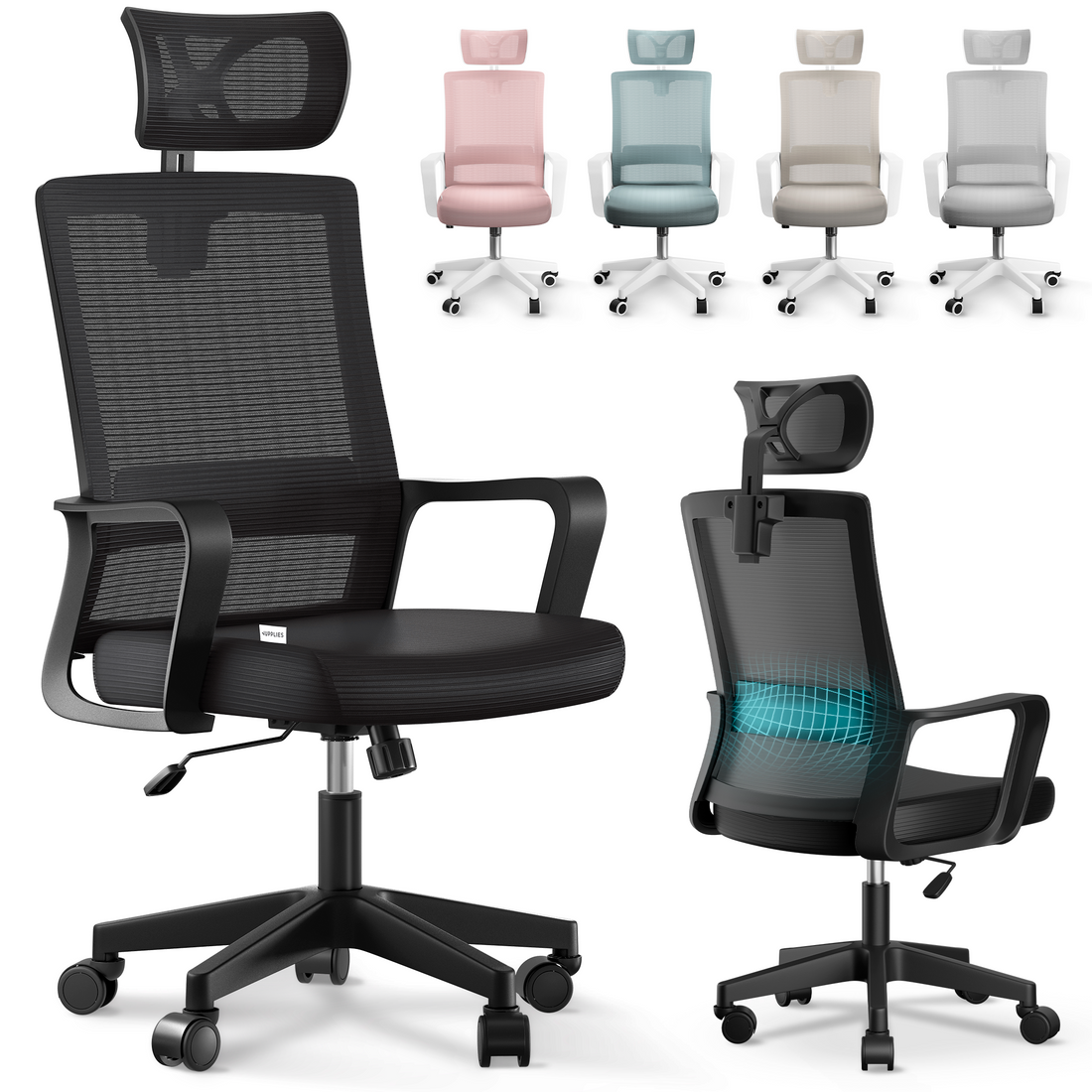 Silla Escritorio Ergonómica con reposacabezas