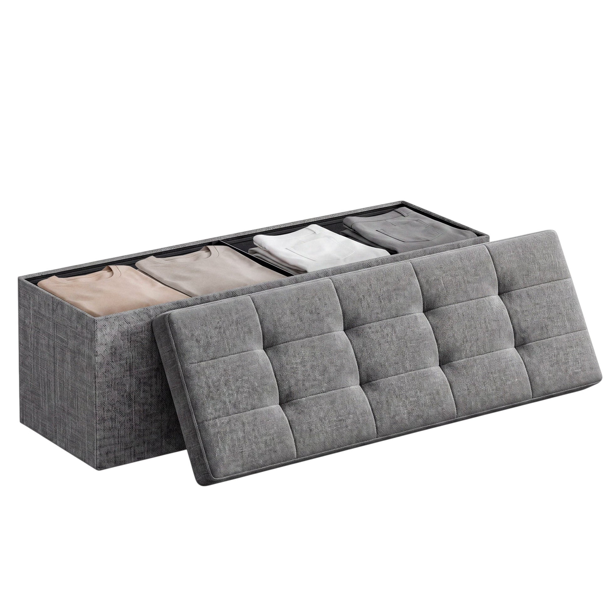 Puff para almacenaje gris XL