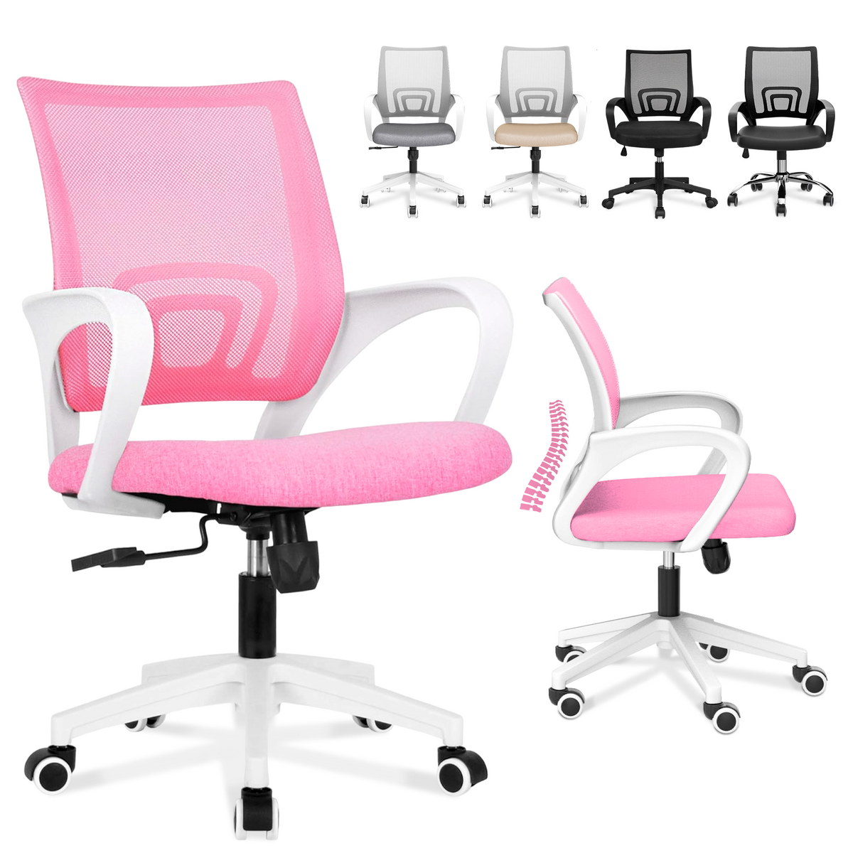 Silla de oficina rosa