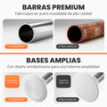 Barras premium con bases anchas antideslizantes en blanco