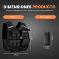 Dimensiones del chaleco lastrado
