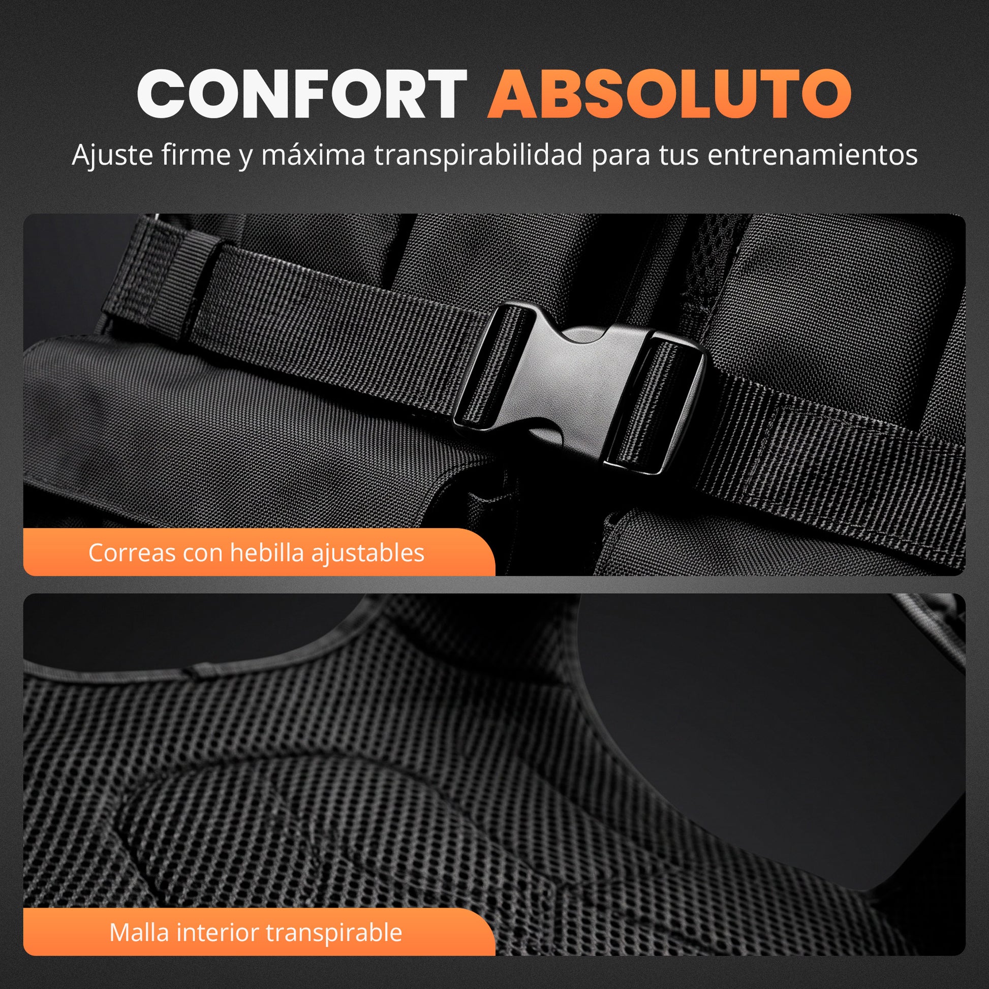 Confort absoluto con correas ajustables
