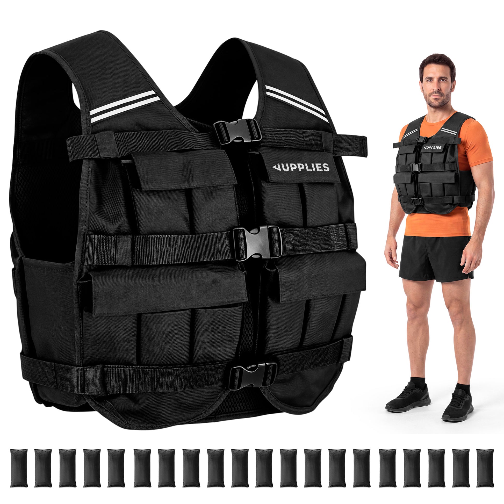 Chaleco lastrado 20 kg - detalle