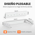 Tendedero plegable de pared con perchas Blanco - medidas 120cm