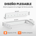 Tendedero plegable de pared con perchas Blanco - medidas 80cm