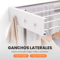 Tendedero plegable de pared con perchas Blanco - imagen 3