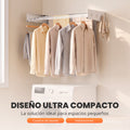 Tendedero plegable de pared con perchas Blanco - imagen 5