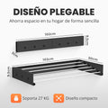 Tendedero plegable de pared con perchas Negro - medidas 100cm