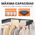 Tendedero plegable de pared con perchas Negro - imagen 2