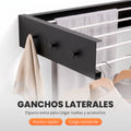 Tendedero plegable de pared con perchas Negro - imagen 3