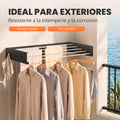 Tendedero plegable de pared con perchas Negro - imagen 4