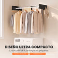Tendedero plegable de pared con perchas Negro - imagen 5