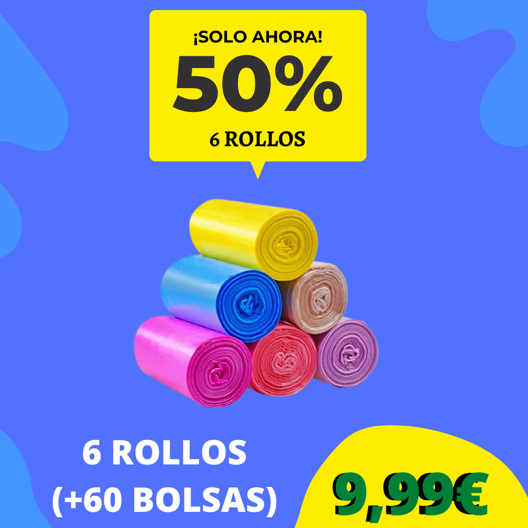 '-50% DESCUENTO - PACK 6 ROLLOS DE BASURA ESPECÍFICAS